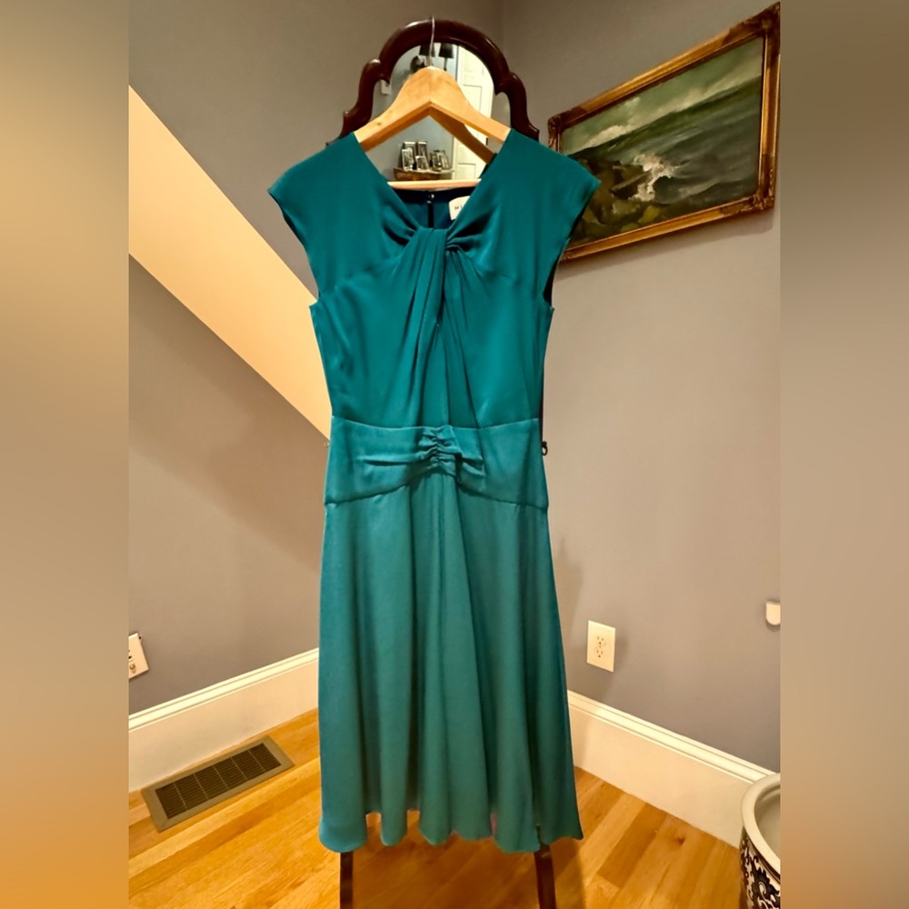 Silk teal MILLY midi dress size 4